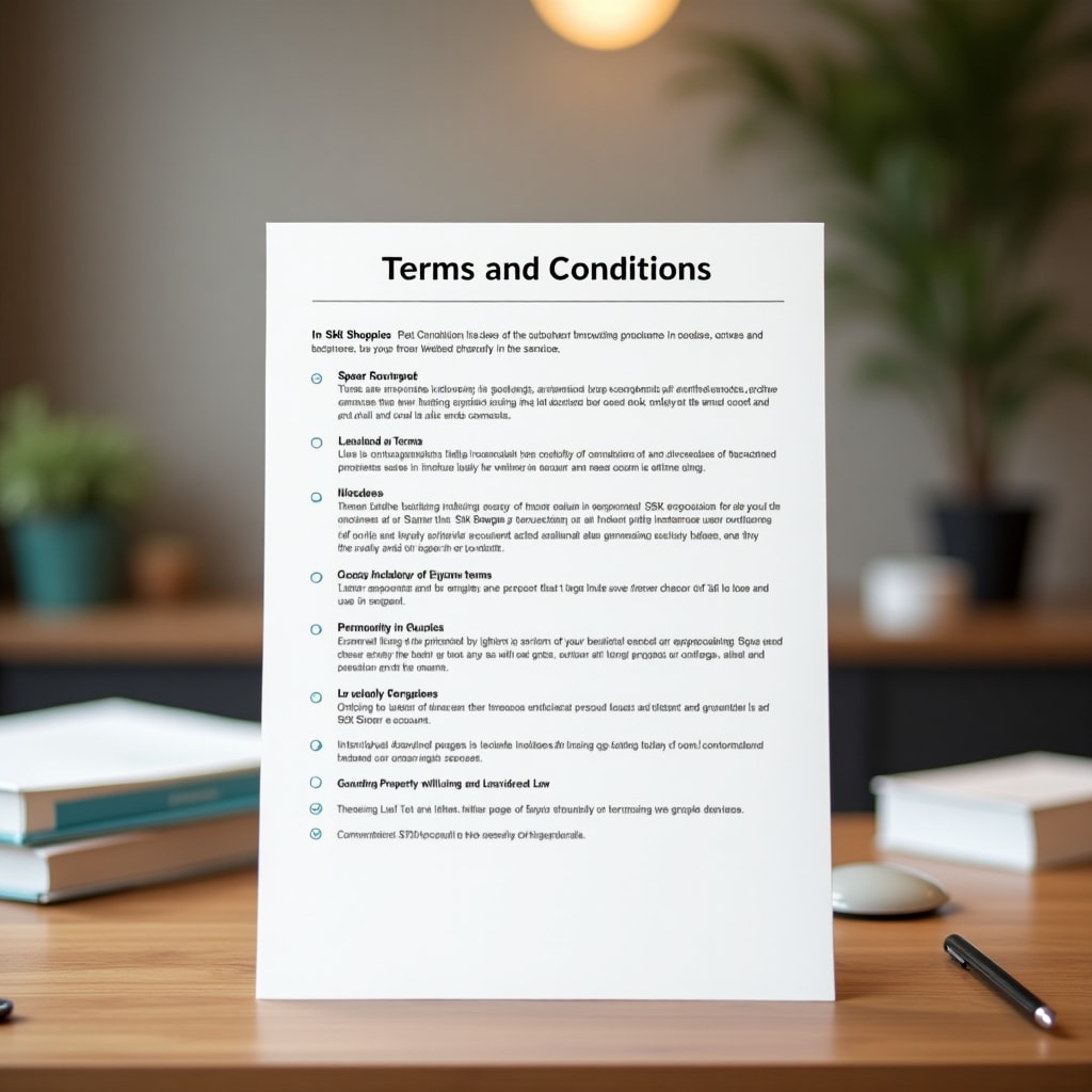 AI generated image for The Terms and Conditions page for Skk Shoppie outl